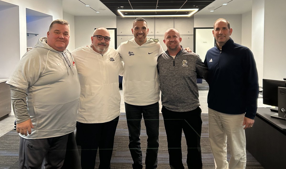 PSFCA_'s tweet image. Thank you, Coach Campbell, for meeting with PSFCA leadership. We’re excited about his vision for @PennStateFball, his commitment to building great character leaders, and strengthening relationships with HS coaches across PA. Excited to continue building together!