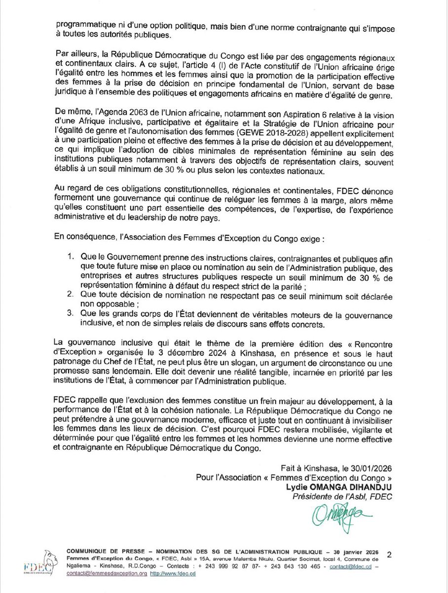 FDEC Femmes D'Exception du Congo tweet media