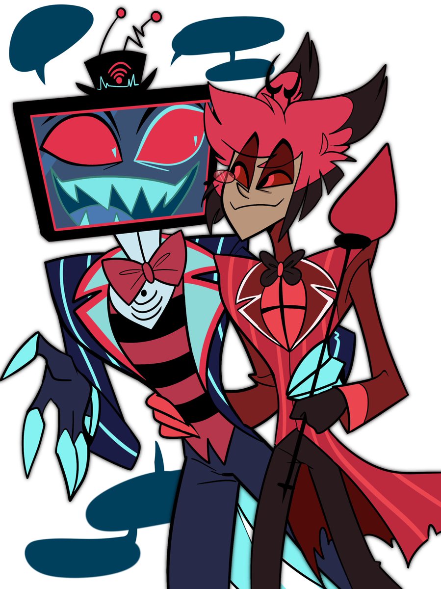 Vox yappin and alastor enjoying it 🥰🥰 #radiostatic