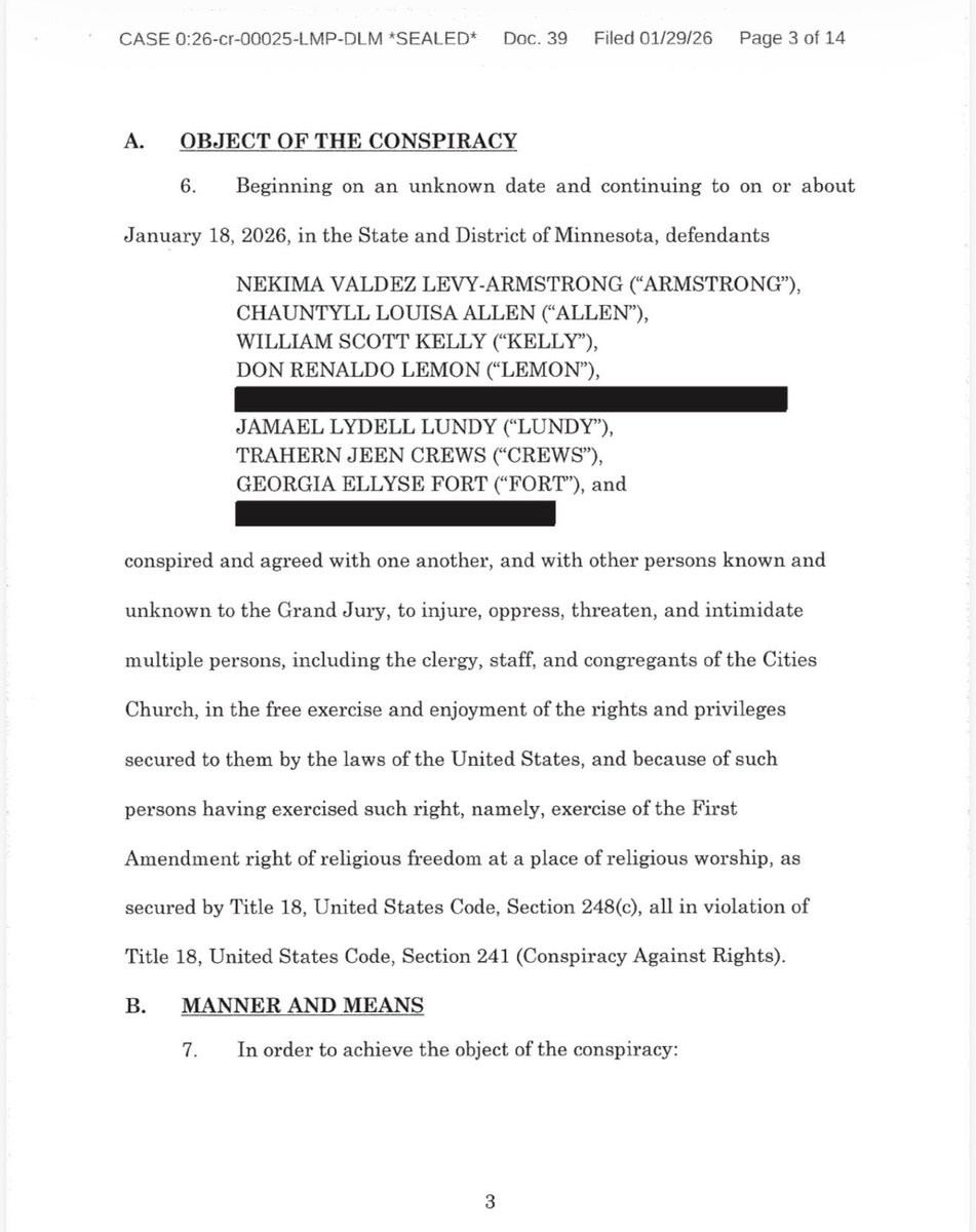 EricLDaugh's tweet image. 🚨 BREAKING: D*AMNING 12-page indictment of Don Lemon RELEASED, he's about to FAFO big time after terrorizing a Minnesota church!

"Conspired and agreed with one another [to] injure, oppress, threaten, and intimidate multiple persons, including the clergy, staff, and congregants…