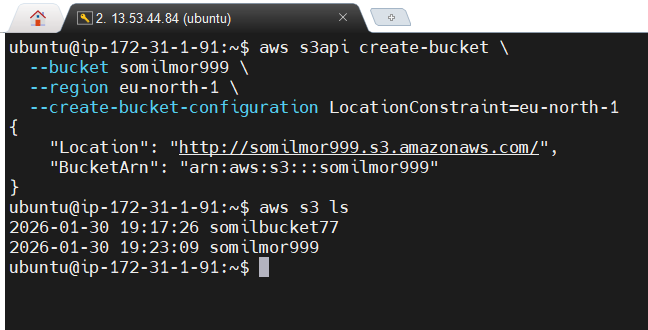 Somil2005's tweet photo. Just got hands-on with AWS CLI 💻☁️

Installed it on EC2, fixed region issues, configured credentials, and created my first S3 bucket straight from the terminal.

Small steps, big learning.

#AWS #CloudComputing #DevOps #LearningInPublic #AWSCLI #S3 https://t.co/nyPuMM1BNn