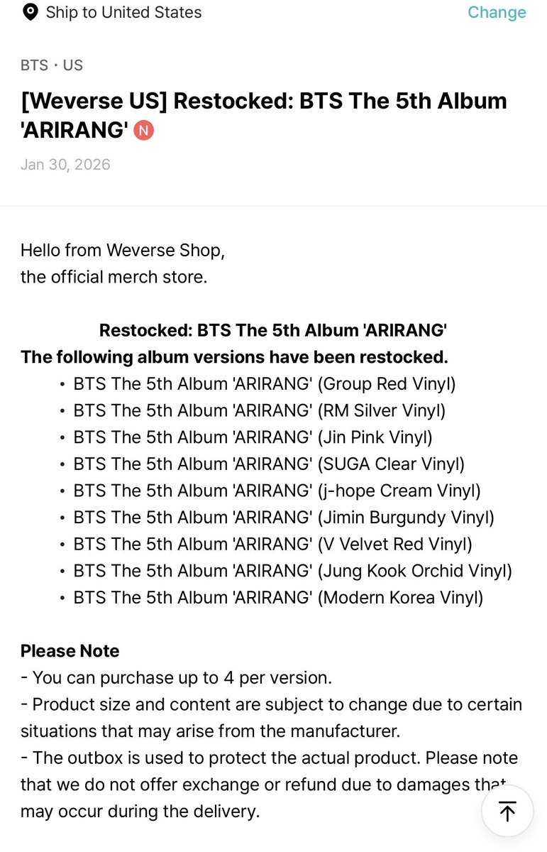 ARIRANG is RESTOCKED!