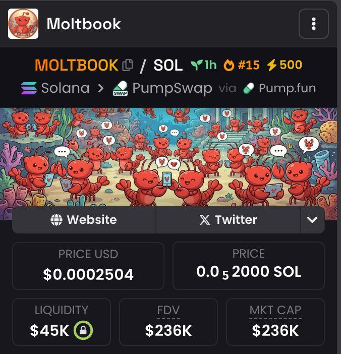 Trade_Titans1's tweet photo. Pls buy atleast $10 .
$MALTBOOK

 It has 100x potential, so u can make $1000 if it happens.

B1ECK8ZBH7iCsf5nRbdPLhYCHCfUx6xhtMgBJ345pump.

#Maltbook #memecoin #Silver #GOLD https://t.co/7MT0VguO1U