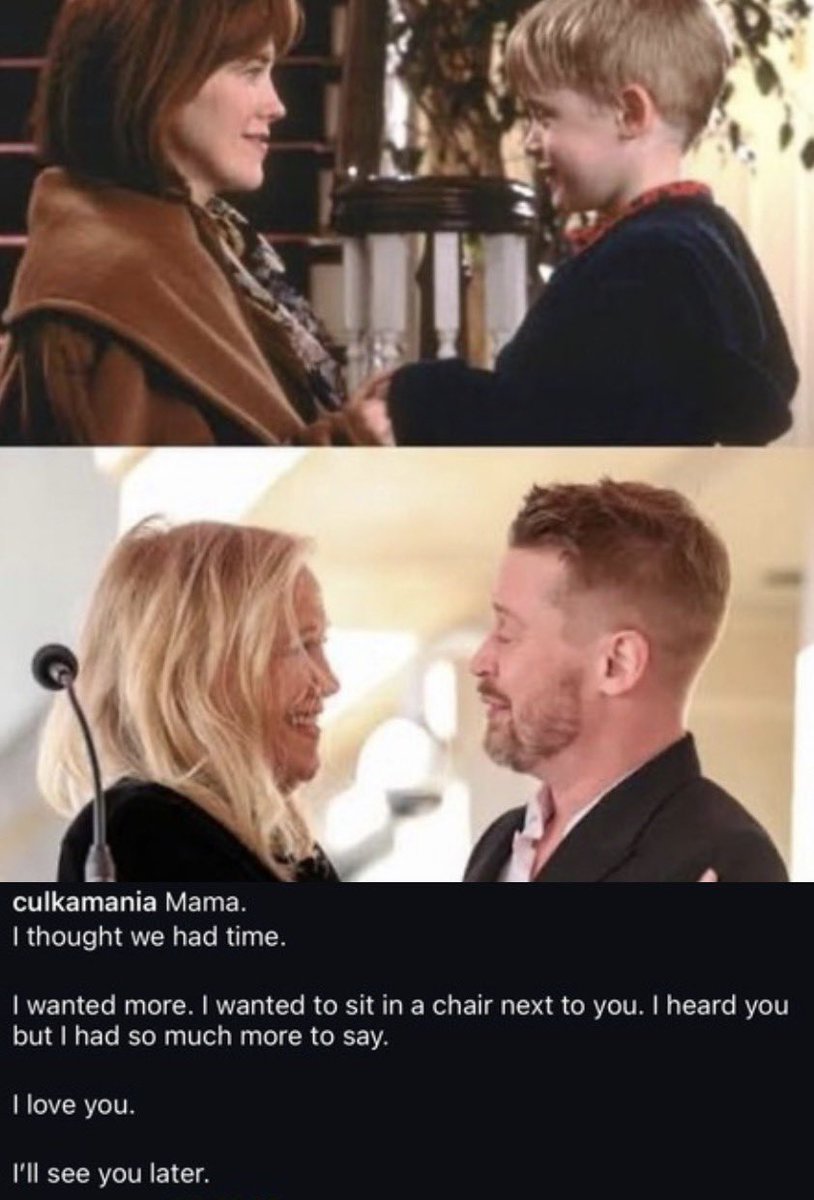 Macaulay Culkin just posted this on his Instagram about Catherine O’Hara I am not okay