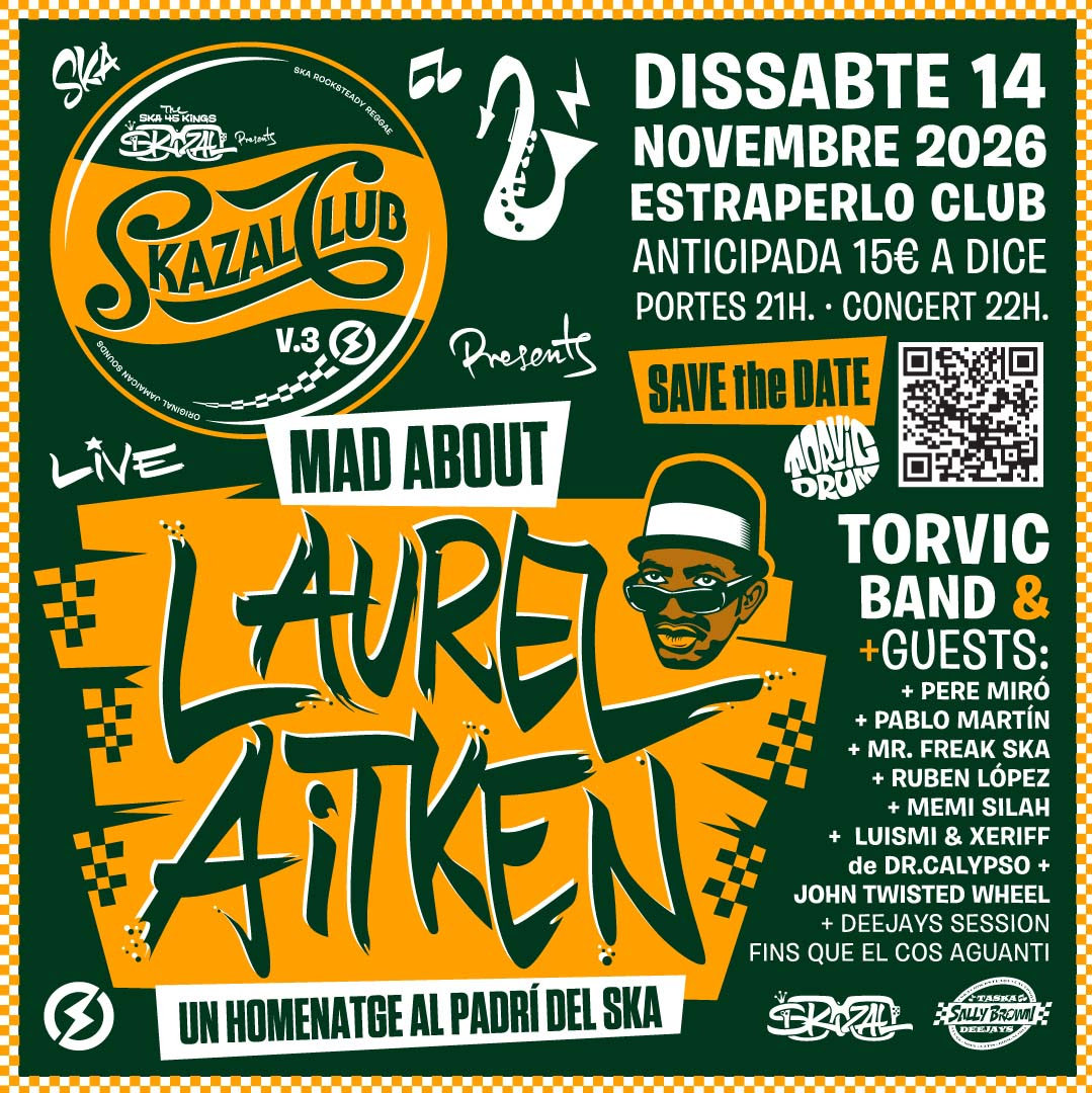 BcnSka's tweet image. Rude boys &amp;amp; rude girls, save the date!!! Concert homenatge a Laurel Aitken, amb pedasso de banda i specials guests de categoria!!
#LaurelAitken #Ska #Rocksteady #WakeTheTown