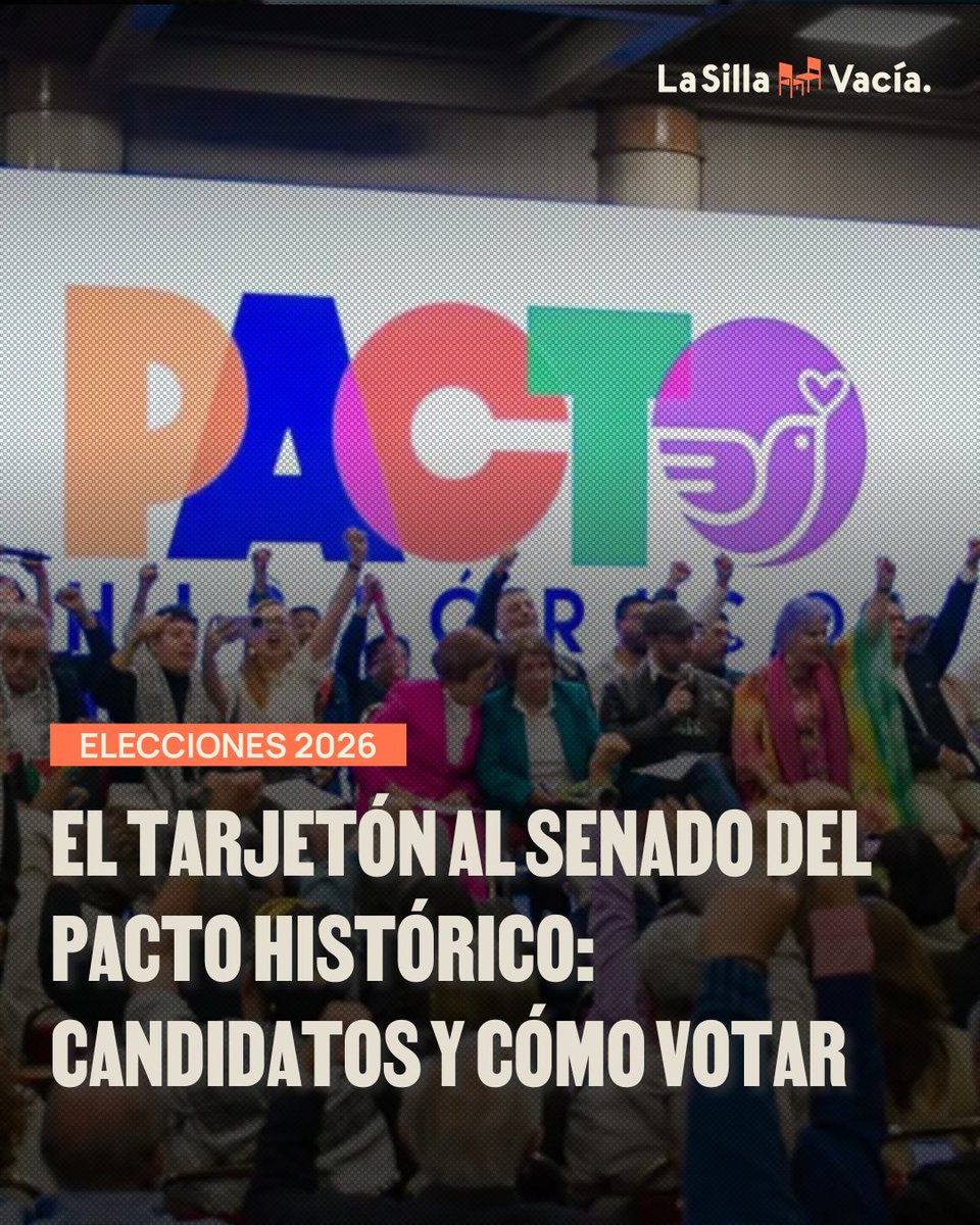 🔔Llegó el tarjetón de La Silla🪑 para que conozca a los candidatos al Congreso.

Iniciamos con el Pacto Histórico que quiere volver a ser la primera fuerza en el Senado. ¿Quiénes son sus candidatos? ¿cuál es su trayectoría?

Todo lo que debe saber aquí lasillavacia.com/silla-nacional…
