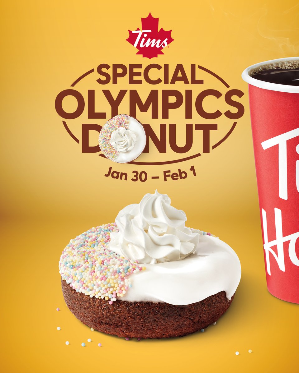 OACPOfficial's tweet image. The #OACP would like to remind you that starting today until Feb 1, 100% of proceeds from all Special Olympics Donuts sold at Tim Hortons supports Special Olympics athletes across the country.

Get yours today! 🍩❤️🍩

#TimHortons
#ChooseToInclude 
#SpecialOlympicsCanada