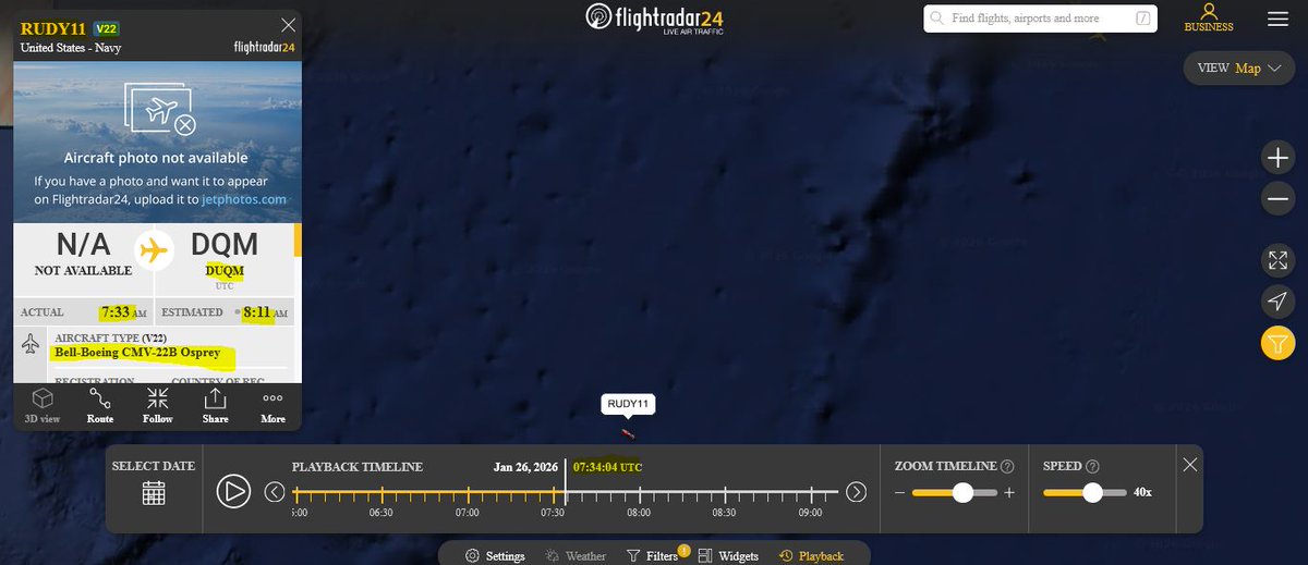 MESSIKADA's tweet photo. This was not the aircraft’s first mission in the area. A similar flight was observed on January 26, coinciding with announcements of the carrier’s arrival in the region. https://t.co/coHok3Nk9W