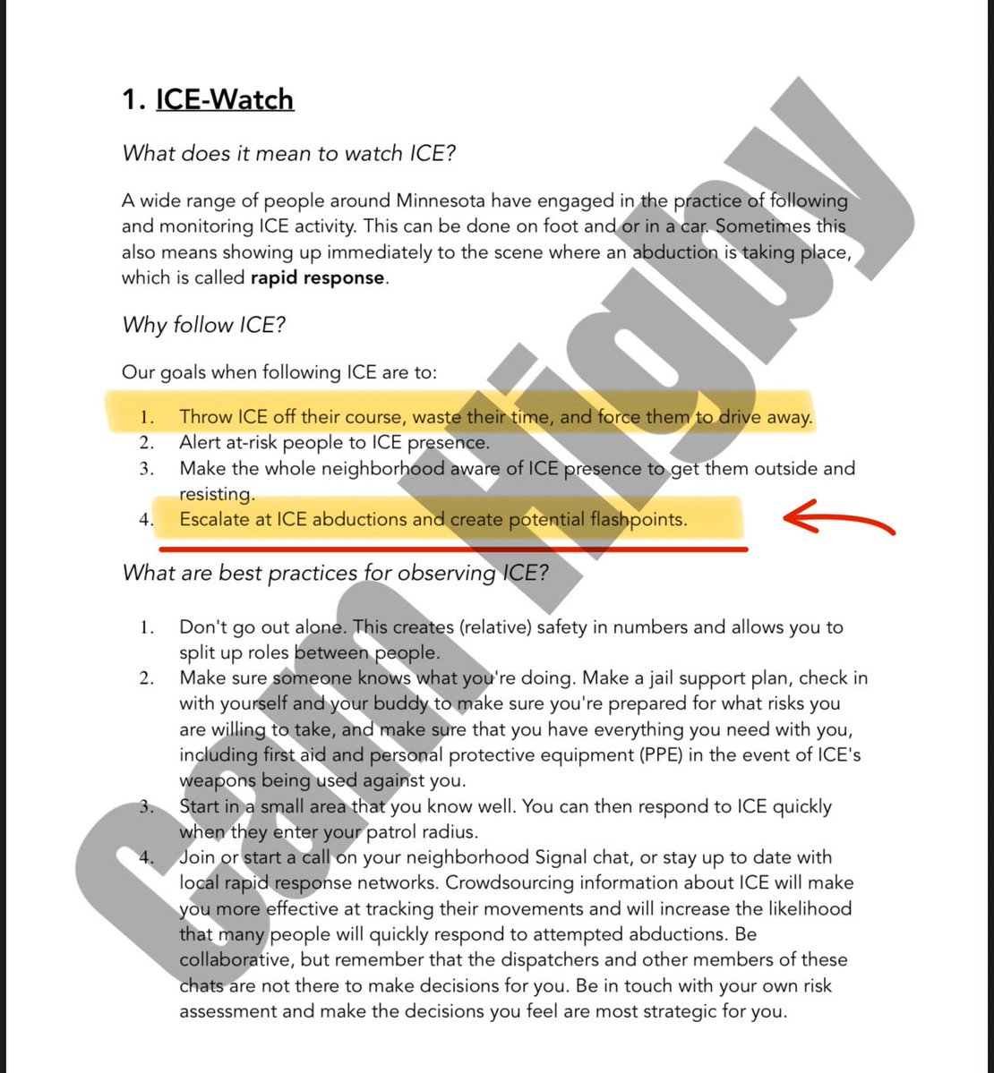 camhigby's tweet image. 🚨💬 INSURRECTIONISTS ADMIT TO EVERYTHING: 

They want their people to die to create propaganda. 

In this document distributed on Signal, Minnesota activists lay out that their goal is to impede ICE and CREATE “flashpoints”

They describe “flashpoints” as moments of chaos where…