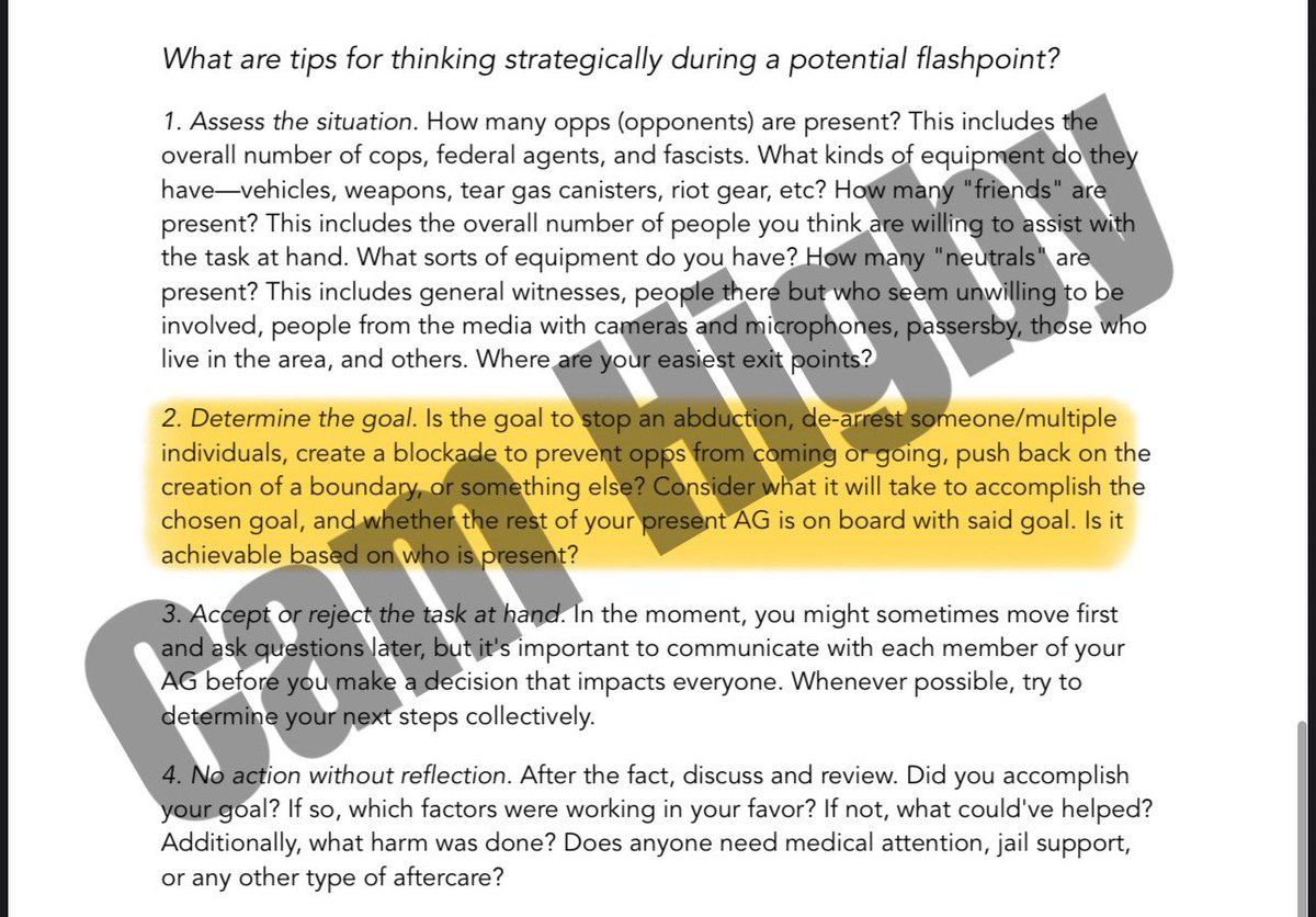camhigby's tweet image. 🚨💬 INSURRECTIONISTS ADMIT TO EVERYTHING: 

They want their people to die to create propaganda. 

In this document distributed on Signal, Minnesota activists lay out that their goal is to impede ICE and CREATE “flashpoints”

They describe “flashpoints” as moments of chaos where…