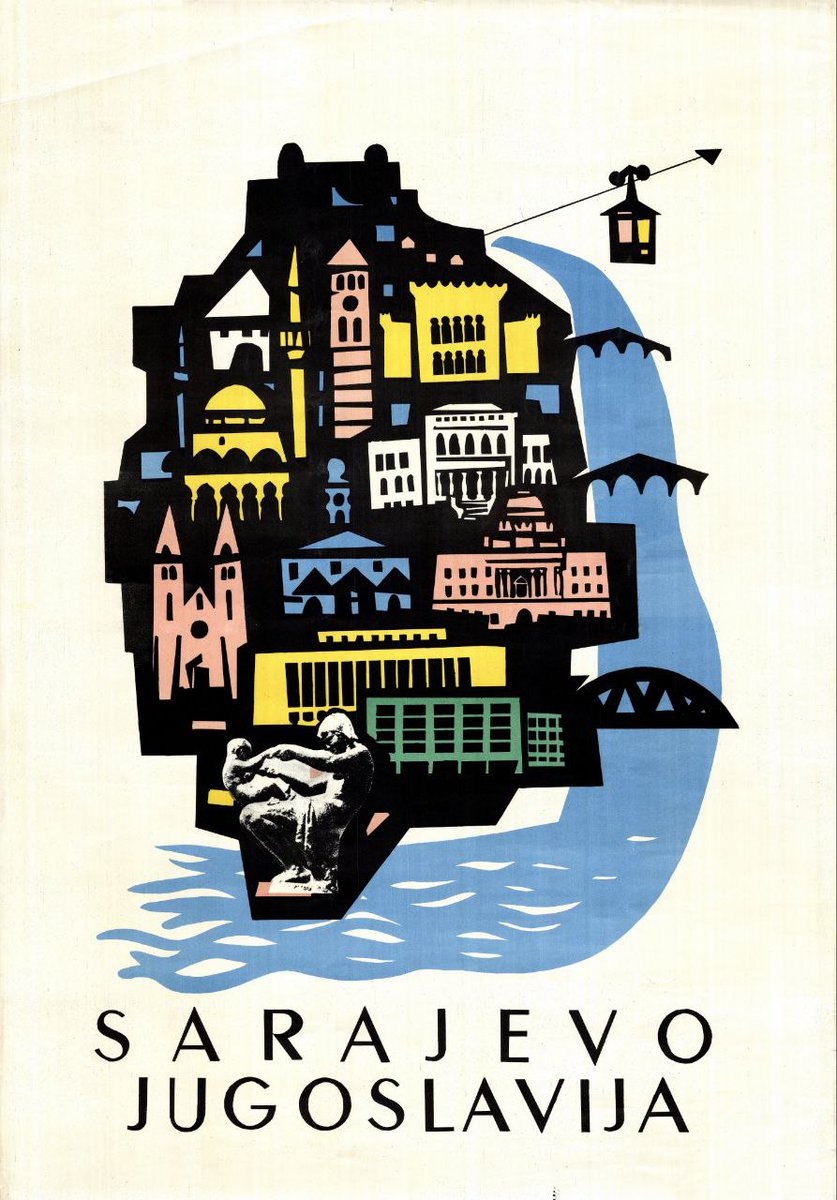 YugoslavVisuals's tweet photo. Sarajevo tourism poster, 1959. https://t.co/O0zKNttS5x