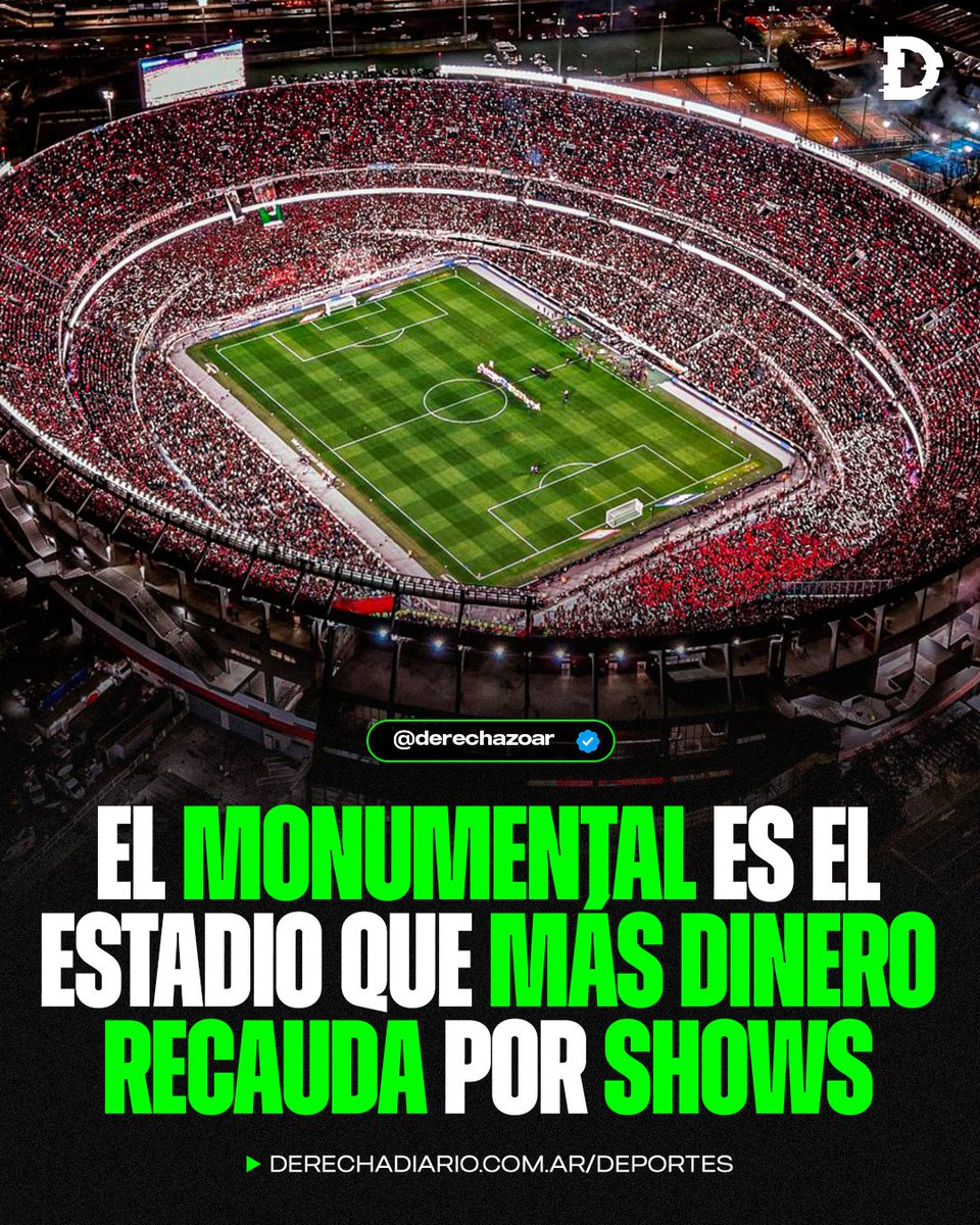 🇦🇷🚨 LOS BENEFICIOS DE TENER UN ESTADIO MASIVO: El Monumental es el estadio que más dinero recauda por shows a nivel mundial.
