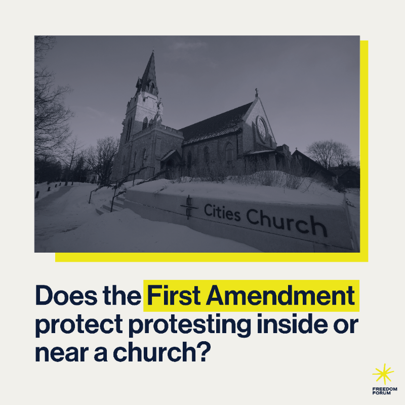 1stForAll's tweet photo. The recent Minnesota church protest that resulted in multiple people being arrested — including Don Lemon, who said he was at the scene to report on the protest — has raised questions about the boundaries of several First Amendment freedoms.

Here's what to know.