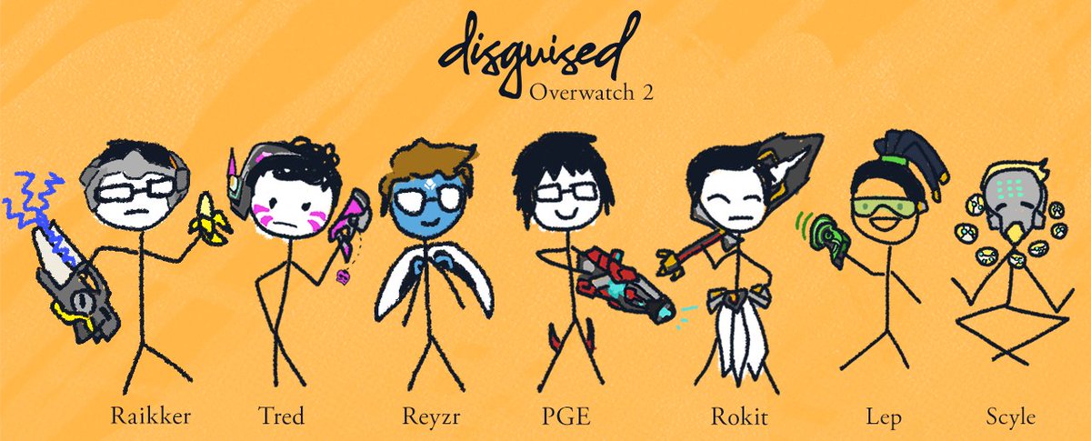 Disguised's tweet image. new team, but same old tradition.

Introducing our official DSG OWCS Roster for 2026!
🛡️ @Tred___ 
⚔️ @pge444 
⚔️ @Rokit_OW 
💉 @Lep_ow 
💉 @Scyle2 
Subs: @rzyer  @Raikker_  

see you in korea #DSGWIN