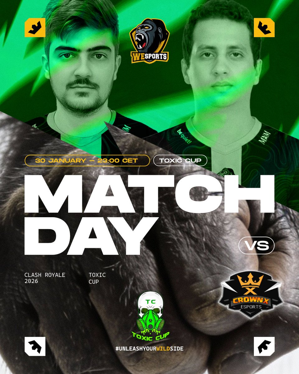 WeSports_CR's tweet photo. 🌿 MATCHDAY 🌿

As promised, here is your first Chance to participate to win 5€ and a personalized Banner 🤝 GL🌿

🏆▪️PLAYOFFS
🏟️▪️@TOXICCUP3
⏰▪️11PM CET
🆚▪️@crownx_esports

👥
▪️Rin
▪️AboAssan
▪️Wallace
▪️LordSeb
▪️Lucas
▪️Tyton
▪️LordPablo
▪️Soudy https://t.co/f6PjGlRw74