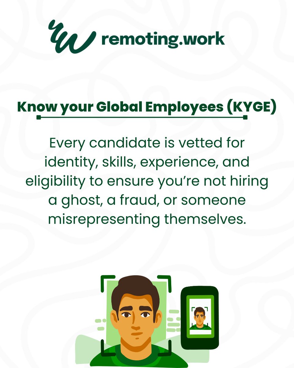 remotingdotwork's tweet photo. Stop worrying about fraud, ghost hires, and legal headaches.
With https://t.co/5jb7yWqhQK, global hiring is safe, secure, and stress-free.
Visit https://t.co/acSIgh6Lbd or call 833-633-3434 to get started
#GlobalHiring  #TeamBuilding #HiringRisks #SafeHiring #SecureHiring https://t.co/gyQG9BCjwQ