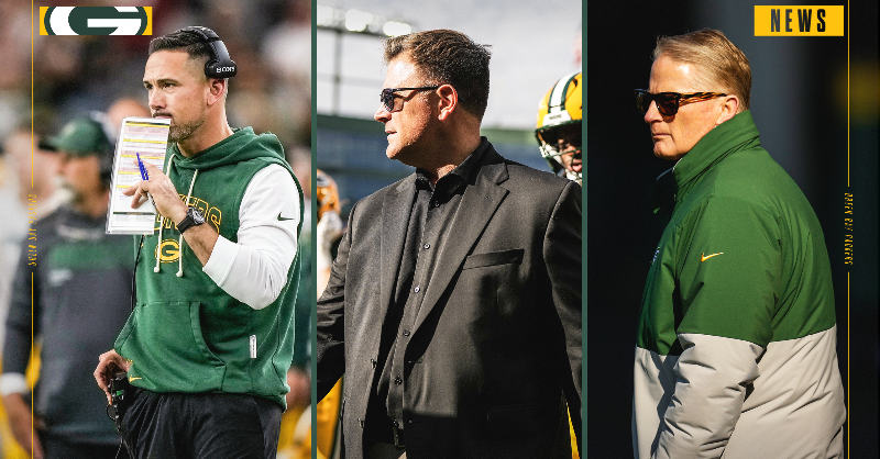 packers's tweet photo. The Packers have signed Brian Gutekunst, Matt LaFleur, and Russ Ball to contract extensions
