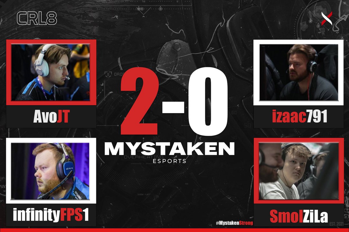 MystakenEsports's tweet image. WR1 ✅ WR2 🔜

We advance to WR2 with a swift 2-0!

The day has just started!

@Avo_JT 
@SmolZiLa 
@InfinityFPS1 
@izaac791

#MystakenCrl8 #Major1 #CDL