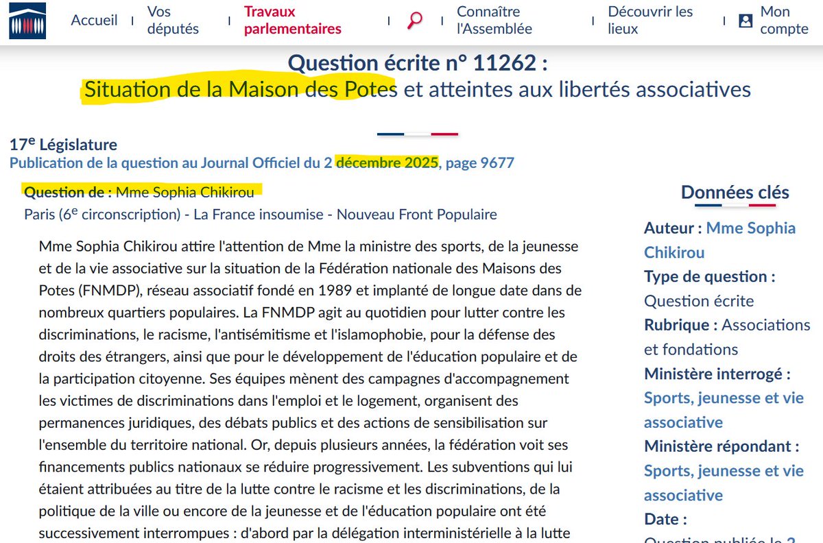 LambdaSofia's tweet photo. @F_Desouche La Maison Des Potes qui porte plainte est défendue à l'Assemblée nationale par l'adversaire de Thierry Mariani : la candidate LFI Sophia CHIKIROU ...
Si simple d'instrumentaliser la lutte contre le "racisme".
https://t.co/2aR8DLKwPH https://t.co/IHPZy1hnkf