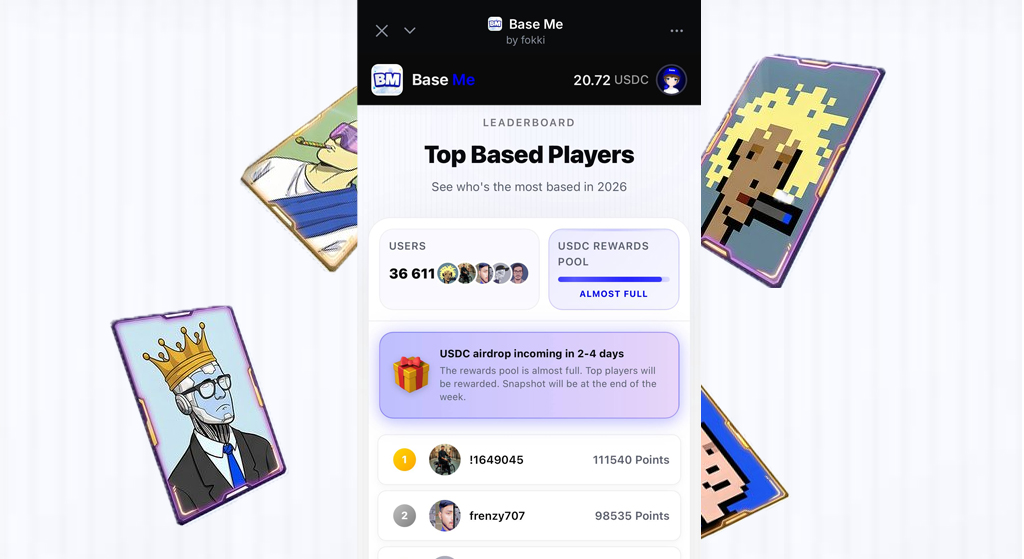 stanisloou's tweet image. rewards are dropping in a few days.

i called "base me" by @0x_fokki exactly one week ago when it was brand new.

today? 30,000+ players are already farming.

if you faded the first call, this is your final warning.
the window is closing, but you still have time to climb the…