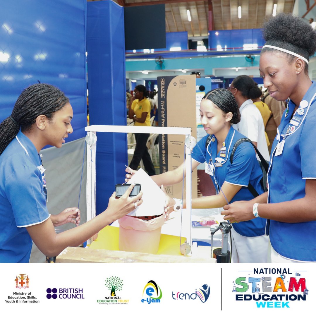 netjamaica's tweet photo. Over 50 schools and 900+ students across Jamaica took part in yesterday’s STEAM In Action Schools Challenge, showcasing powerful student-led exhibitions.

Real skills. Real solutions. Real impact. The future of Jamaica is being shaped. 🇯🇲🚀

#STEAMInAction #STEAMEducationWeek https://t.co/fyJoT0Y86T