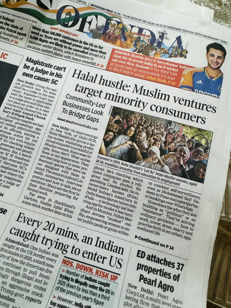 🇮🇳🧕🏻 Front page. National pride. LedBy community’s win 🇮🇳🧕🏻

We Made It to the Headlines, and Every LedBy Woman Made It With Us. <a href="/LedByFoundation/">LedBy Foundation</a> made it to the front page of <a href="/timesofindia/">The Times Of India</a> on 26th January 2026 🤍 

READ HERE: timesofindia.indiatimes.com/india/halal-hu…