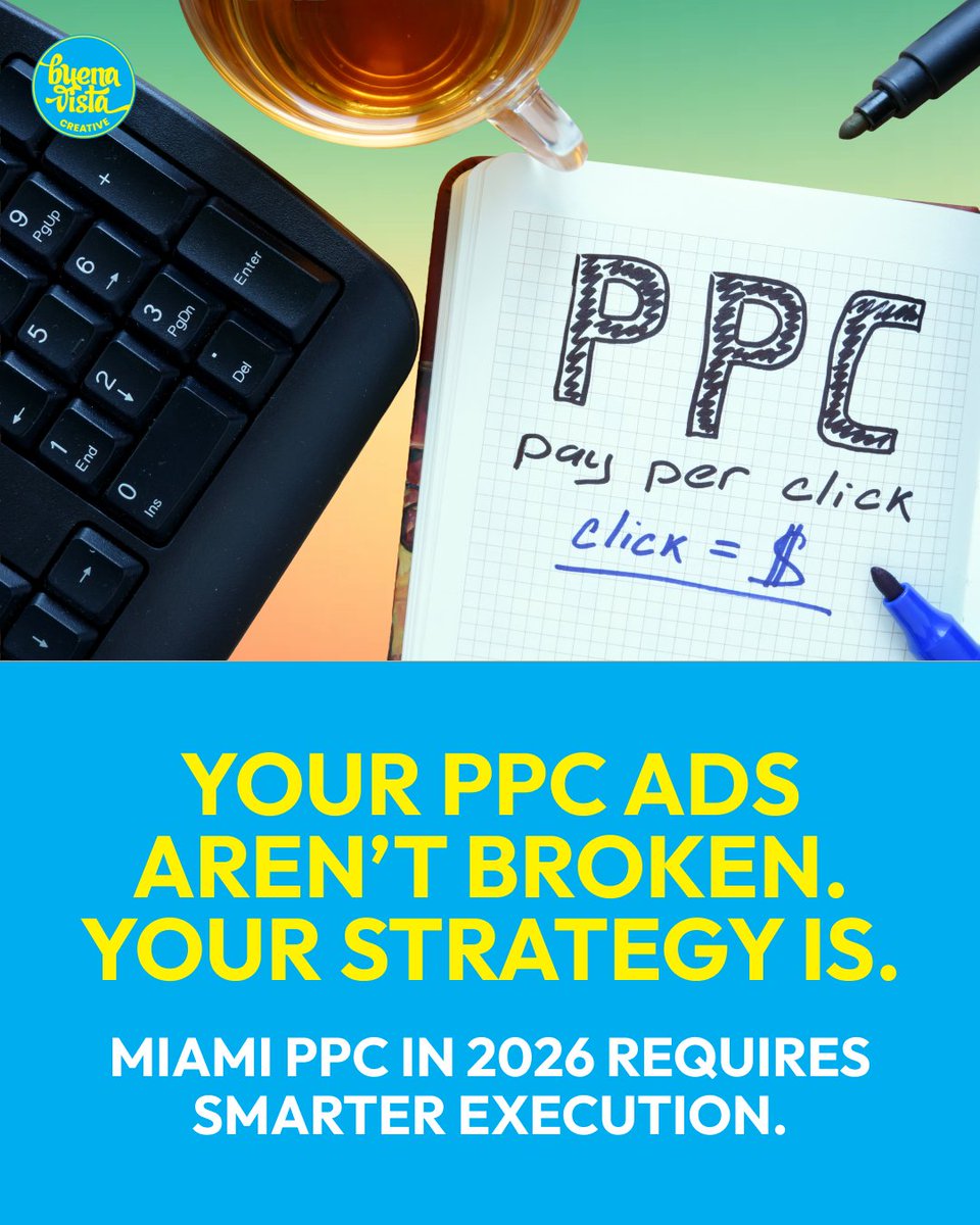 Your PPC ads aren’t failing because Google Ads doesn’t work.
They fail due to bad tracking, weak landing pages, no optimization, and ads not built for Miami buyers.

PPC here is expensive—mistakes hurt fast. Fix the structure, not the spend.
#Buena Vista Creative #PPCMarketing