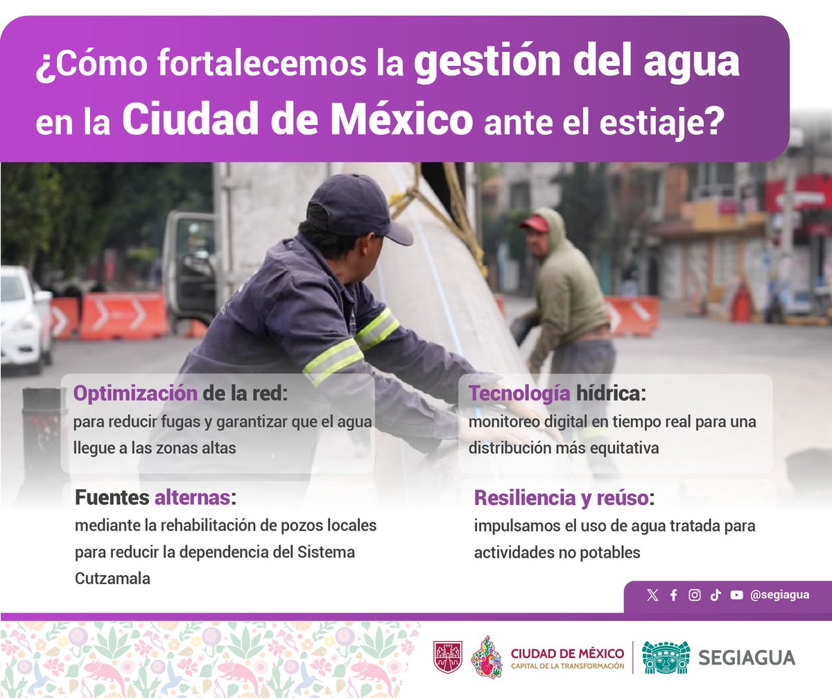 Estas acciones forman parte de una visión de cuenca y sustentabilidad ambiental que avanza hacia un modelo de economía circular del agua. 💧🏙️

#EconomíaCircular #GestiónHídrica #Sostenibilidad #SEGIAGUA