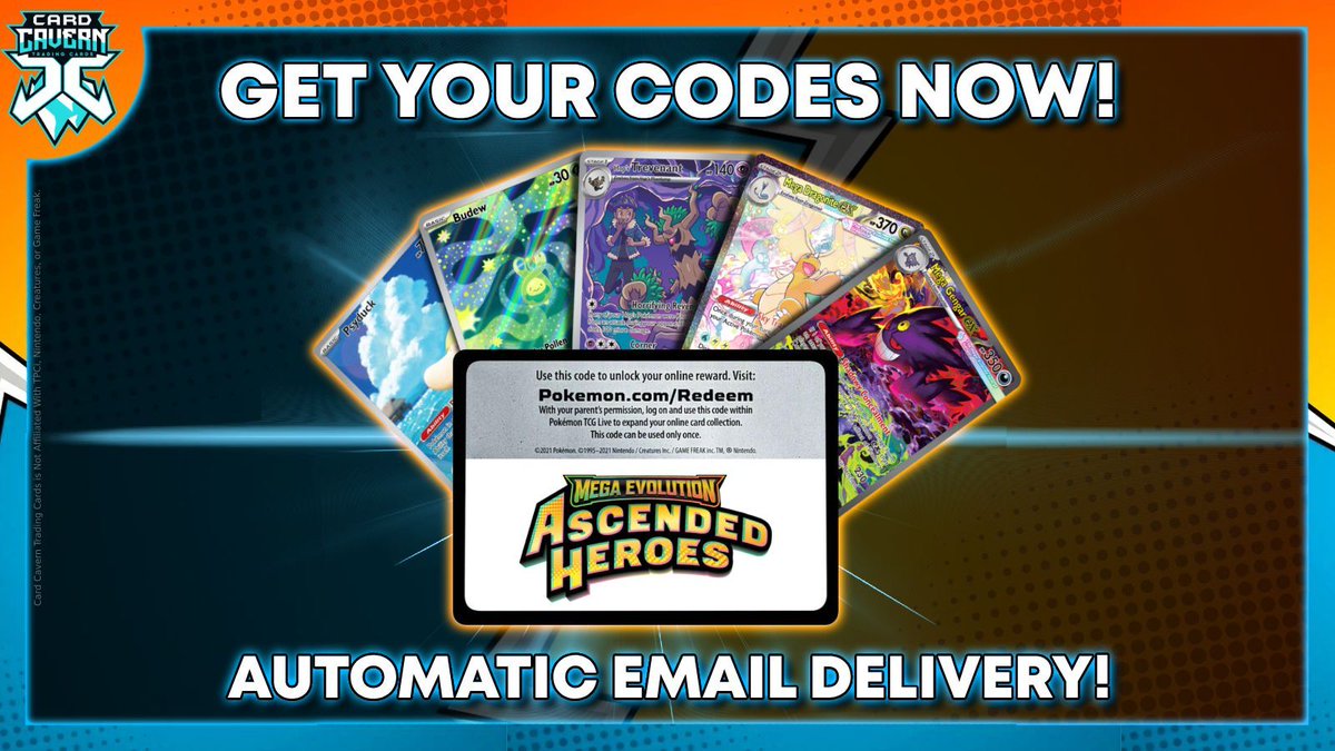 We now have Pokemon TCG Live: Ascended Heroes codes in stock! They are selling out fast, so we will be restocking periodically. Get them while you can, and/or check back often!⌛️🛒

Shop Here: bit.ly/ASCcodes