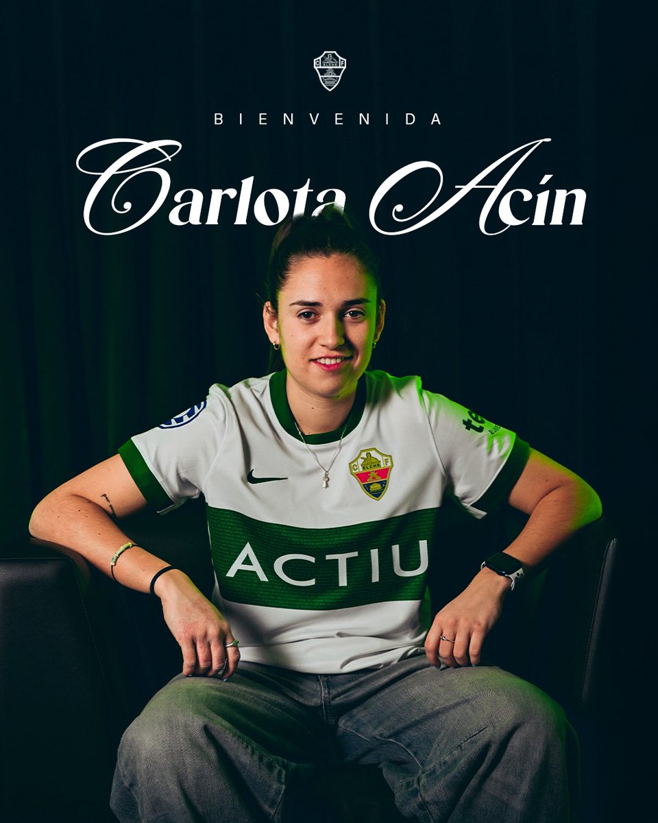 elchecffem's tweet photo. ✍🏼 𝗖𝗮𝗿𝗹𝗼𝘁𝗮 𝗔𝗰𝗶́𝗻 se incorpora al #ElcheCFF para la temporada 2025/26.
🏹 Técnica, visión y buen golpeo para el ataque franjiverde.
🔗: https://t.co/CkcYoTEgtN https://t.co/T94Zv34AiN