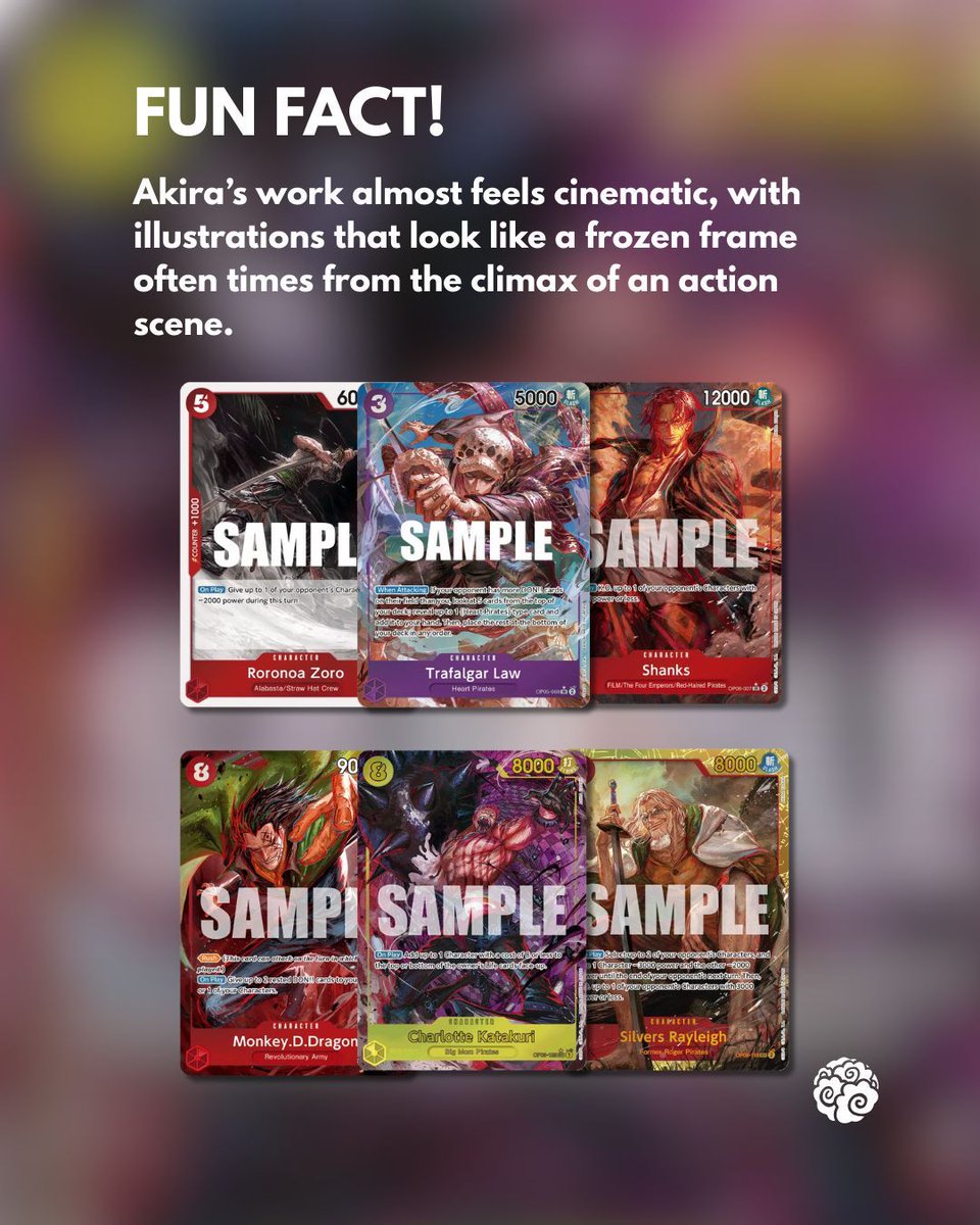 LogiaOPTCG's tweet photo. Akira got us used to her amazing artwork. Swipe through to see how the illustrator can capture the essence and energy of each caracter and let us completly mesmerized by it.

#ONEPIECE #ONEPIECECARDGAME #OPTCG #AKIRAEGAWA https://t.co/T6agSJ1BPG