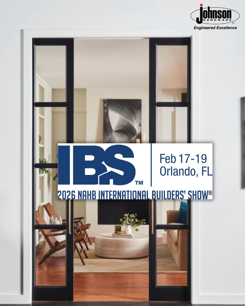 Did you know?
The 2060SC Series from Johnson Hardware now supports 10-foot-tall doors 

That means bigger openings, cleaner lines, and the same smooth soft-close performance you love—now scaled up.

Want to see what else is new?
Catch us at International Builders’ Show (IBS) —
