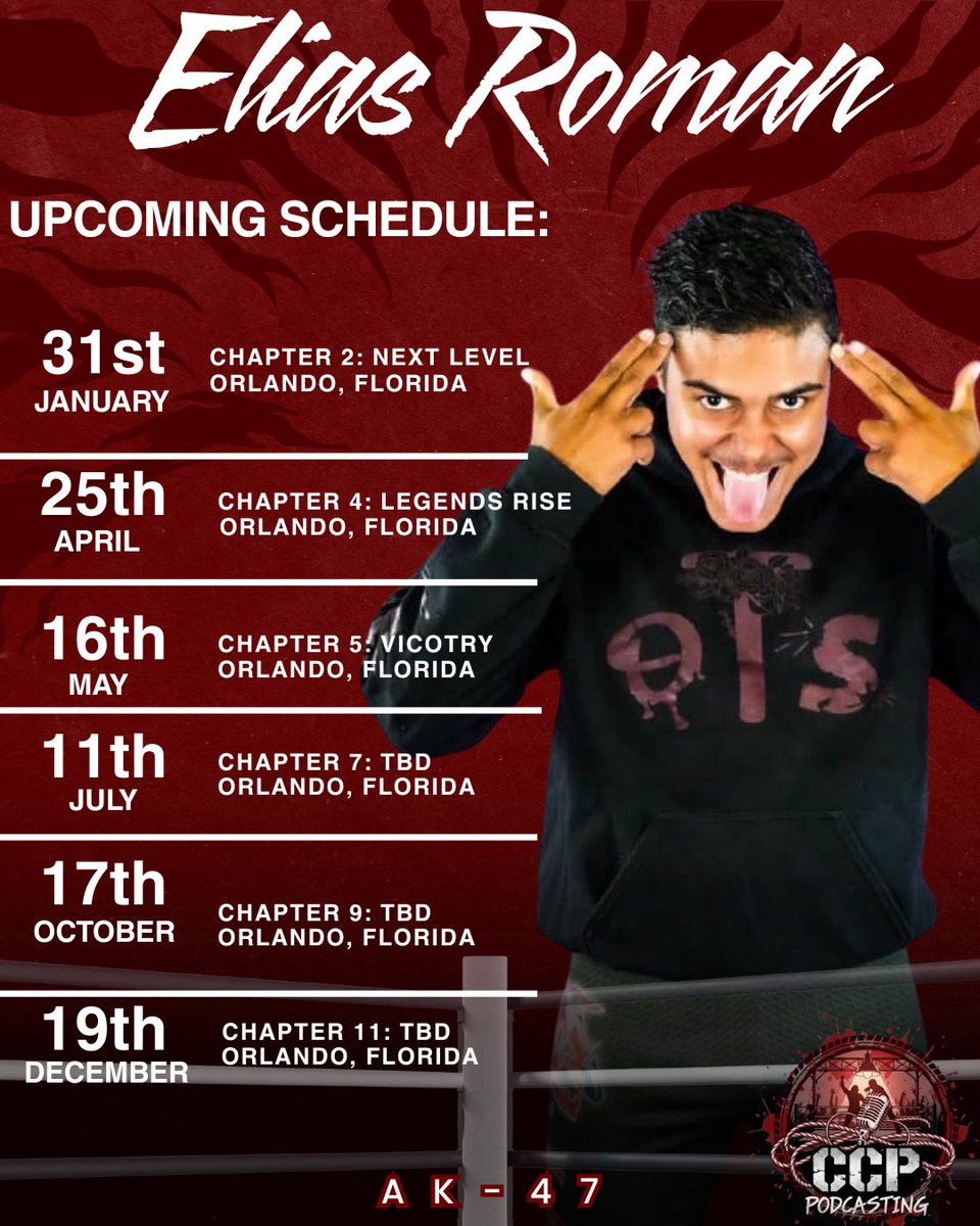 We getting active all year long with <a href="/FiresidePage/">CCP Podcasting</a> 

The Realest Wrestler to step into the ring🗡️
The King of every show in on 👑 
The Main Event no matter what ‼️