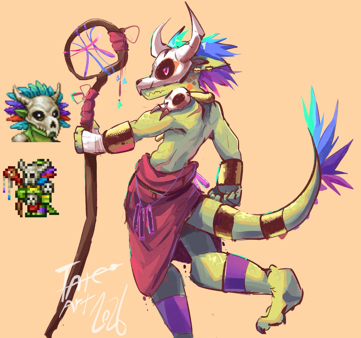 doodling the witch doctor as the new update is out

#Terraria