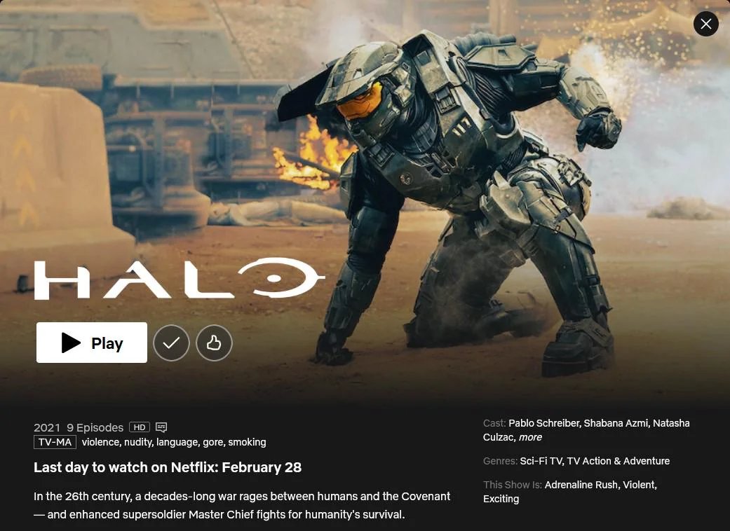I don't think I'll ever understand how they fucked up the Halo TV show as badly as they did. It will make me sad forever. It was our one chance to go mainstream and for people to understand why Halo is so loved by it's community.