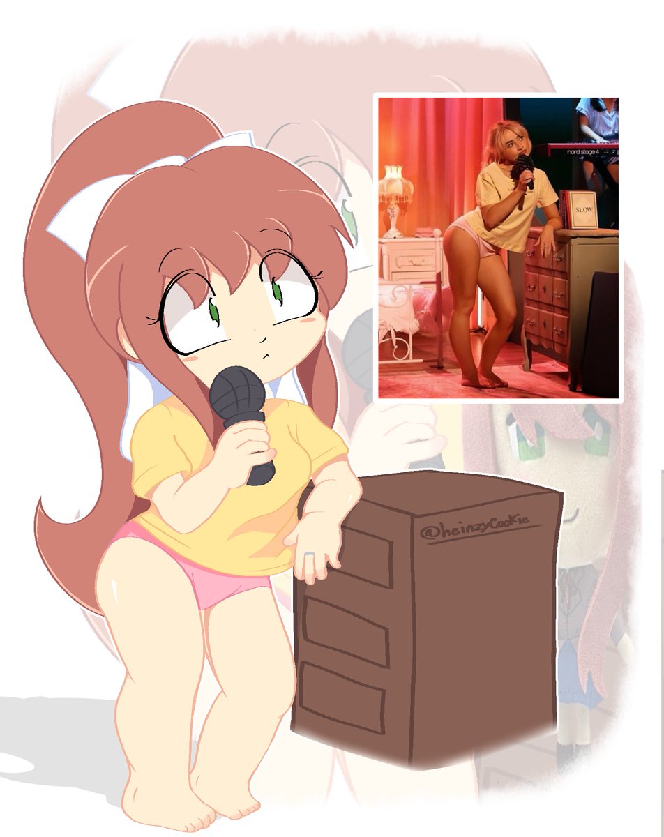 heinzycookie's tweet photo. monika ddlc but she sabrina carpenter!! 💚💚 https://t.co/DSUuUlvGSX