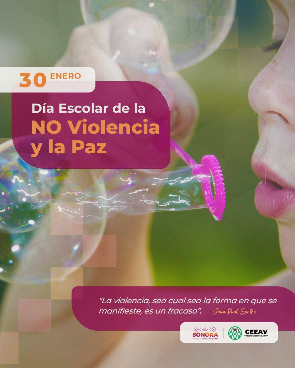 Desde <a href="/gobiernosonora/">Gobierno del Estado de Sonora</a> reafirmamos nuestro compromiso con la protección de niñas, niños y adolescentes.
La paz se aprende desde la infancia: con educación, empatía y entornos escolares seguros.

<a href="/LyzethSalcedo/">Lyzeth Salcedo Salinas</a>