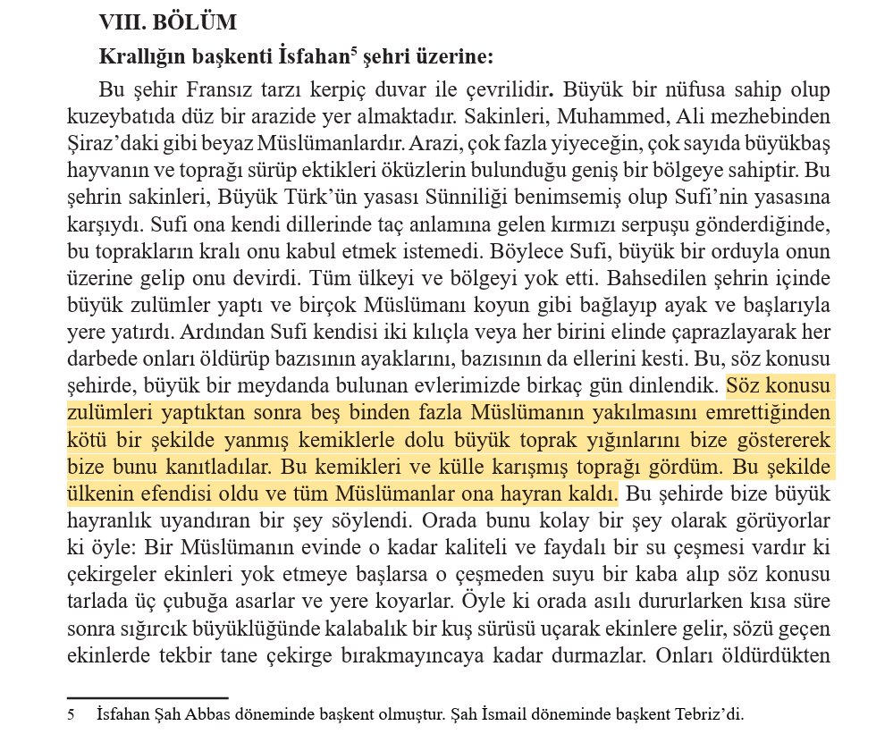 alitufekcii's tweet photo. Şah İsmail neseben Kürt müdür Türk müdür tartışması devam ededursun.

Safevilerle görüşmeye gelen Portekiz elçi António Tenreiro bakın neler anlatıyor!

5 binden fazla Müslüman Türkü sırf sünni diye yakarak öldürmüşler. Kemik yığınını da övünerek göstermişler https://t.co/NZ17R0XWWf