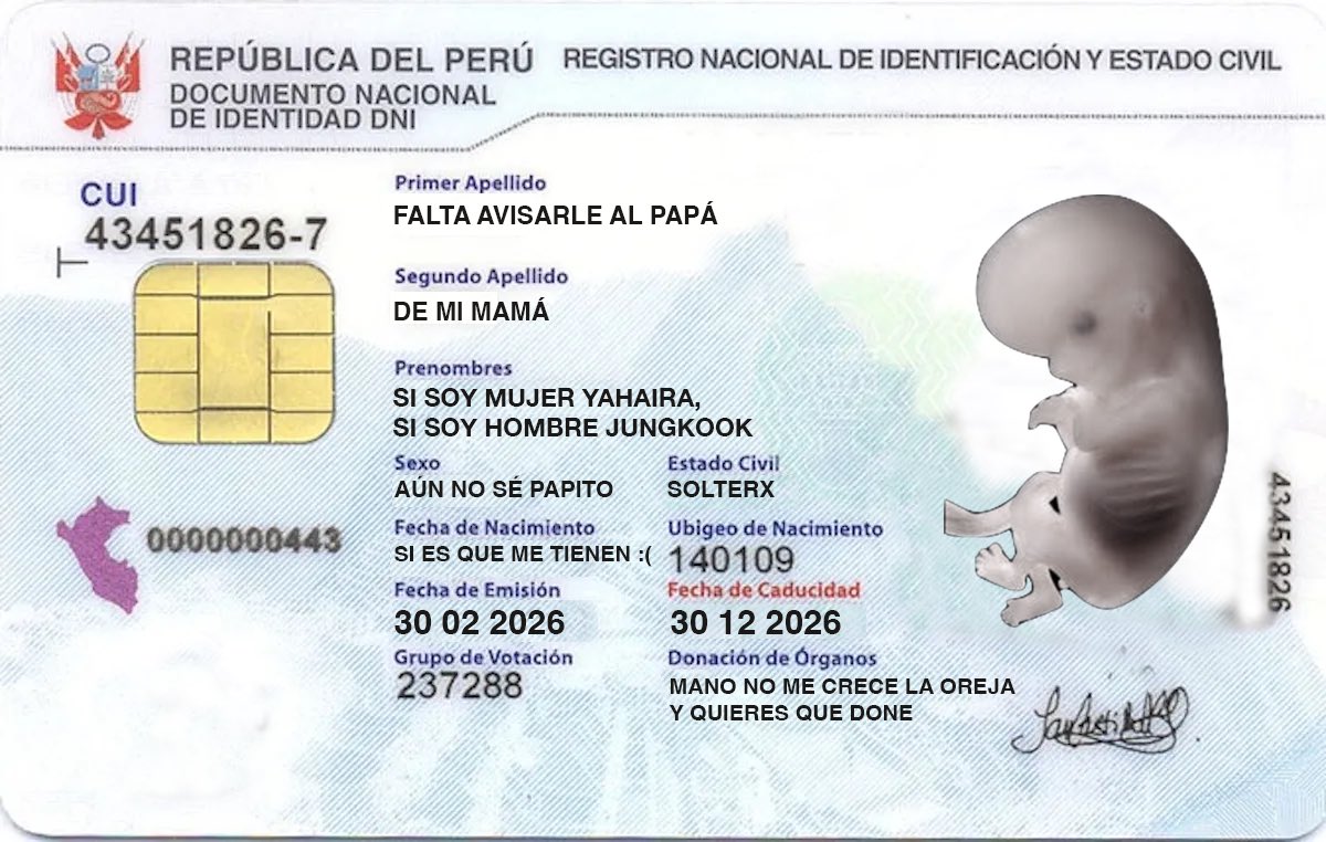 RemoSalvatierra's tweet photo. *Rafael López Aliaga propone otorgar DNI a fetos*

El primer DNI: https://t.co/oGVHTUG93x