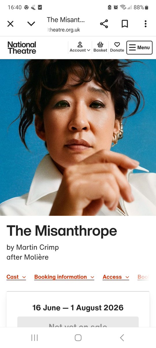 OMG.....June 16th here I come......Sandra Oh in the National Theatre, a must see!

#nationaltheatre #London #SandraOh #acting