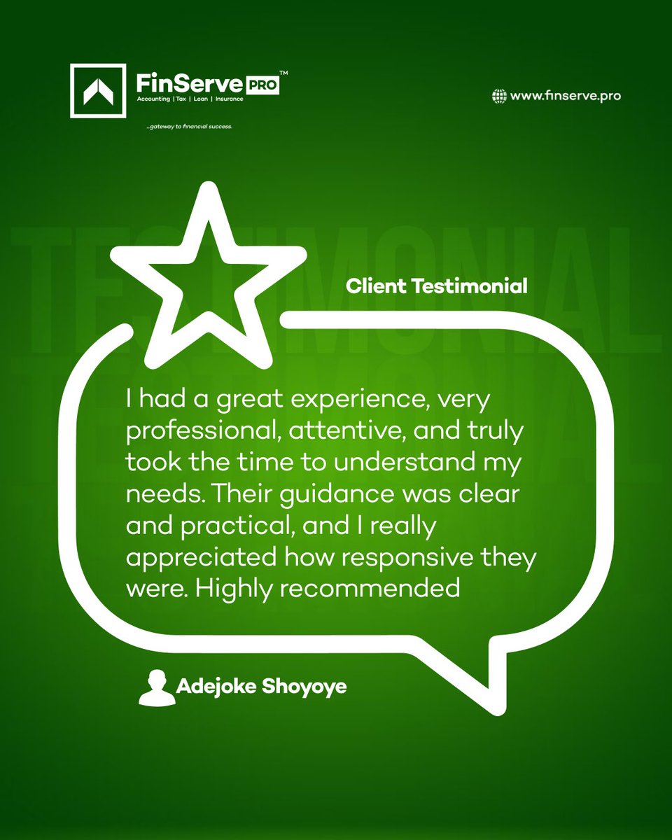 We’re grateful for feedback like this because it reflects the standard we hold ourselves to. Taking time to truly understand our clients’ needs, staying responsive, and offering clear, practical guidance is how we work, every project, every time. 

#finservepro #taxfiling
