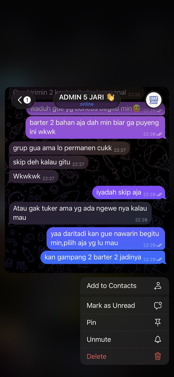 radaugal's tweet photo. @Kherennatanya_ TIATI NIHH ADMIN PENIPU!!,abis kirim bahan langsung di apus chat sm block gue hahahha https://t.co/UKkqFwLhUv