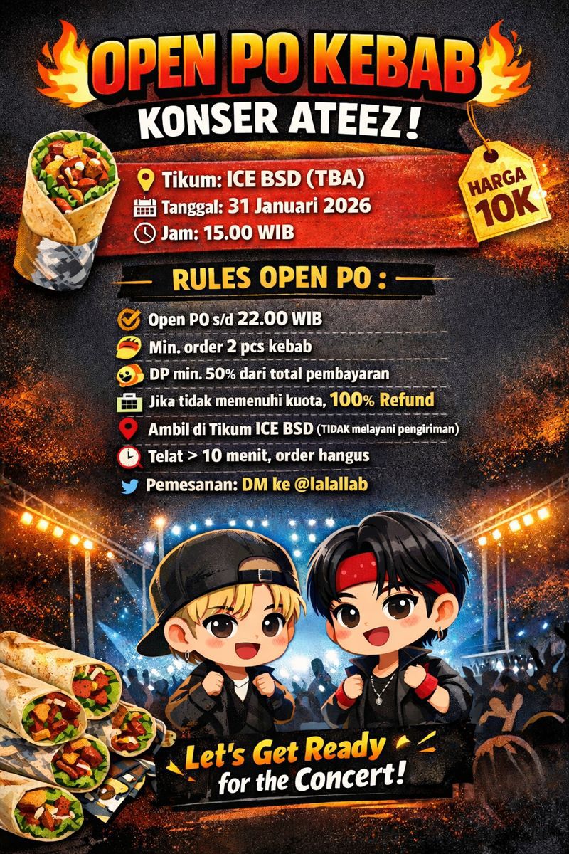 JYoaaa21's tweet photo. Bisa jajan hanya 10k di konser ateezz besokk legowwww PO sekarang, langsung DM ke @lalallab yaa atau reply post nya. DM pakai vpn jan lupa masih error

#InYourFantasyJKT #ATEEZinJakarta #IYFJAKARTA #ATEEZ https://t.co/hkK4daM1gU