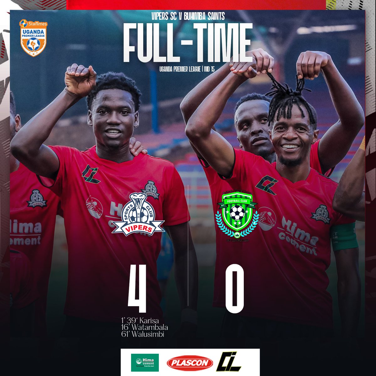 ExtremeSportsUG's tweet photo. Vipers beat Buhimba to stay on top ✅️
Up next: KCCA FC Vs UPPC - 8PM
#MazimaGokka
#GroundedInTruth https://t.co/YElfJGLj6F