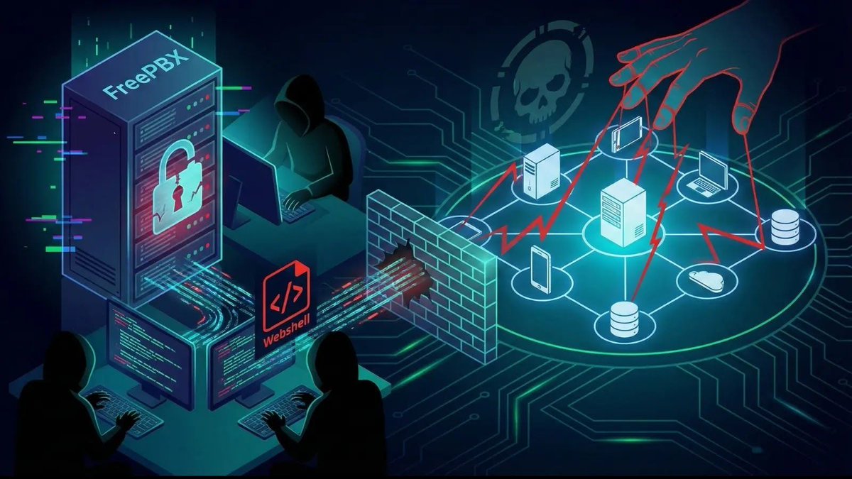 dailytechonx's tweet photo. Alert: Critical #FreePBX vulnerability (CVE-2025-64328) exploited by INJ3CTOR3 group to deploy EncystPHP webshell, granting full system control. Patch immediately! #Security #VoIP Link: https://t.co/qKQ07E944j #Cybersecurity #Hacking #Exploit #Webshell #System #Patch #Update #Threat #Network #Software #Vulnerability #Attack #Malware #Risk #Alert #Protection #Privacy #Technology #Security #VoIP