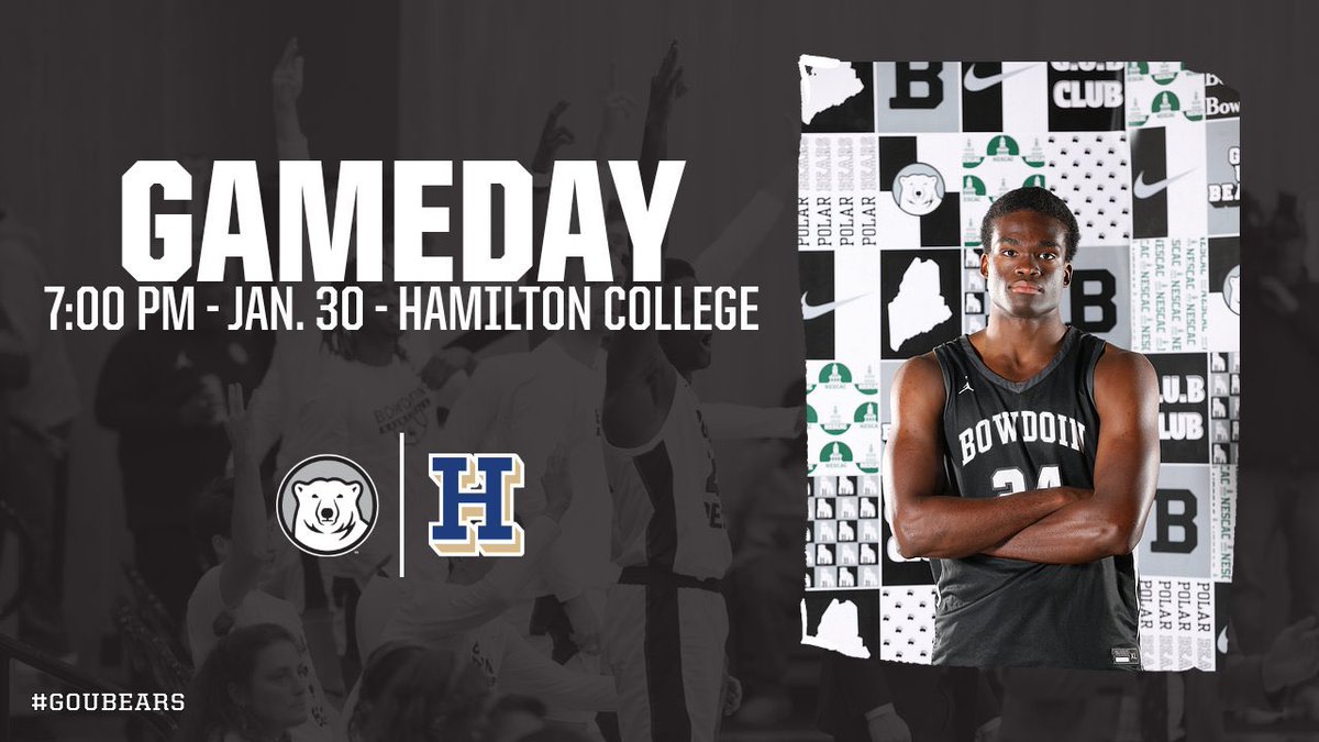 BowdoinBball's tweet photo. The Bears travel to Hamilton for a big matchup with the Continentals at 7:00! #goubears https://t.co/HkGS8c7HQF