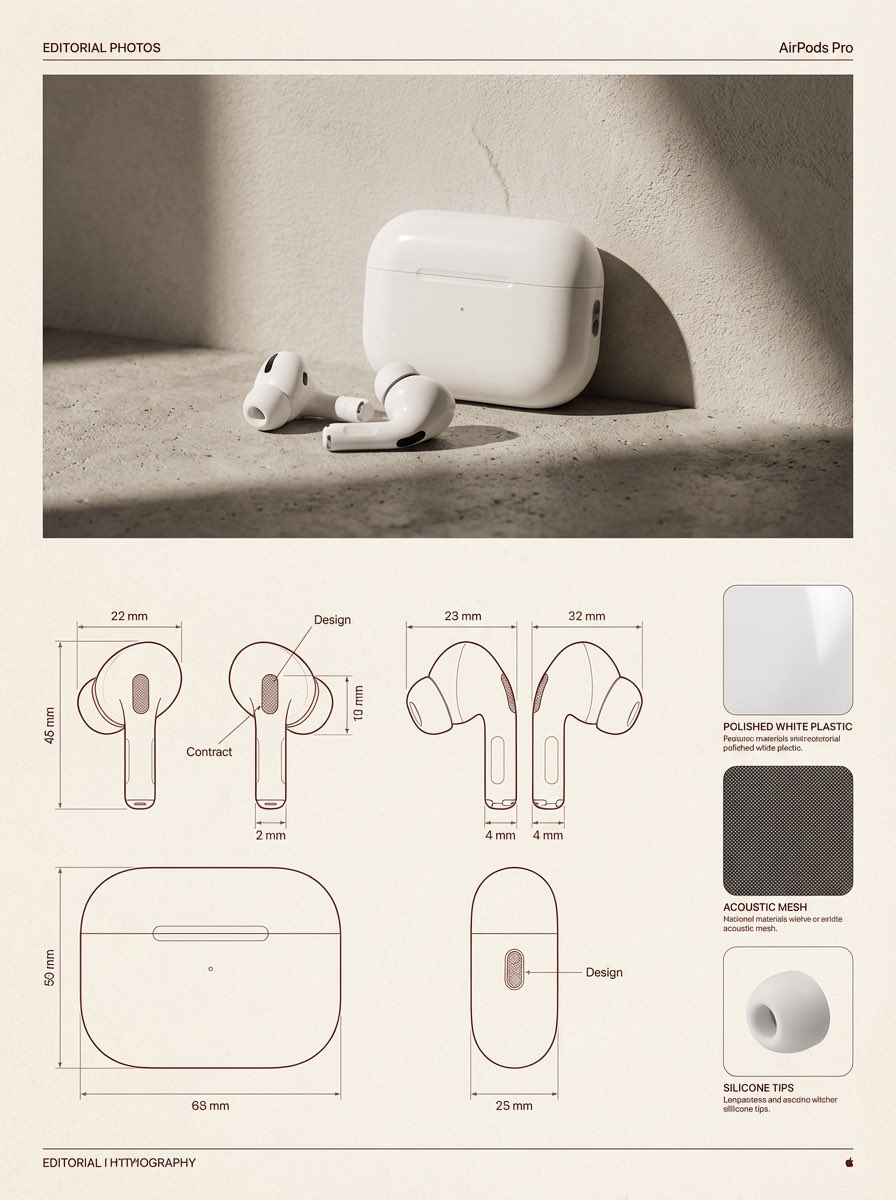 AirPods design sheet