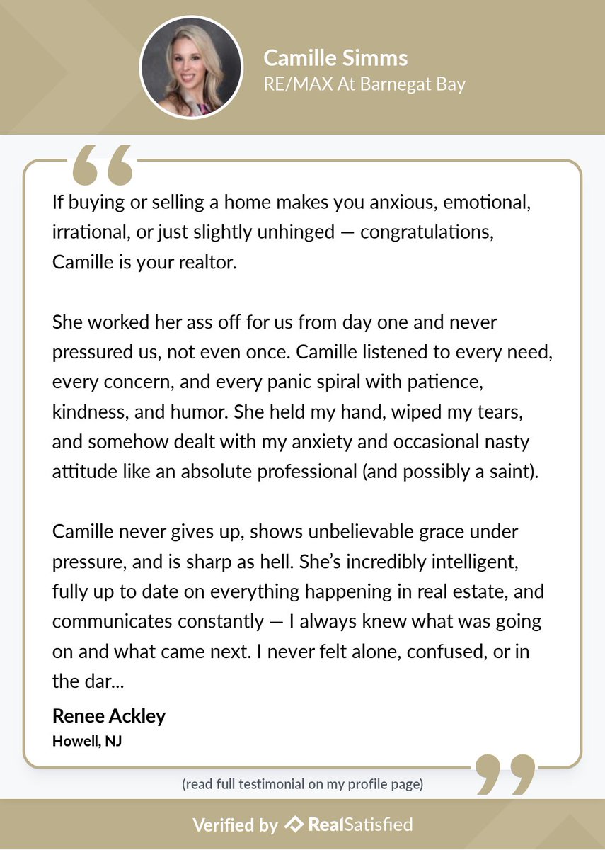 camille_simms's tweet photo. How would this recommendation make you feel? I'm thrilled. https://t.co/gNNAjbM1iR via @realsatisfied https://t.co/YdJwtXOwuy