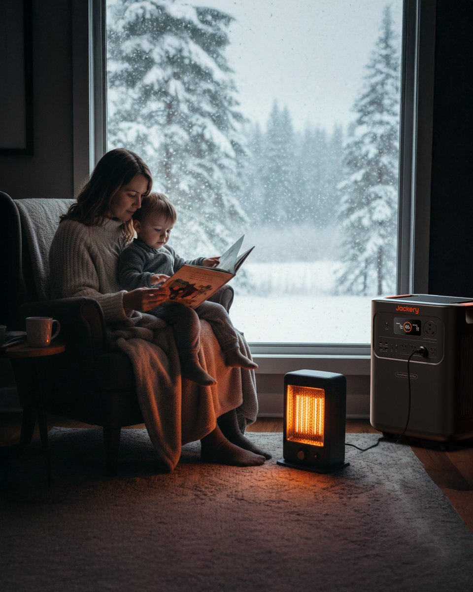 jackeryinc's tweet photo. Storm outside the window.❄️
Warmth inside her arms.
Heat stays on. Stories go on.📕
With Jackery, home stays warm. 🏠🔥

#Jackery #StayWarm #WinterBackup #HomeBackup #SolarGenerator #Snowstorm #KeepWarmWithJackery #winterstorm https://t.co/jzStlIJOKv