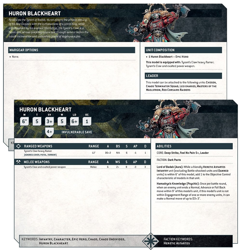 Huron me parece brutal

6 ataques de 8 -3 3 y un lanzallamas pesado con la regla pistola para hacer más aún a melé 

Además si te mueves a 9' de el puede moverse de 4 a 6" haciendo que te trabe o te niegue una carga